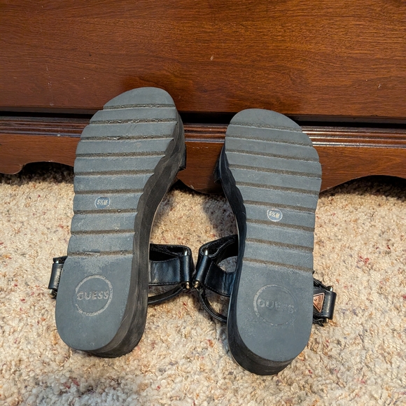 Guess Black Sandals with Gold Chain - Picture 3 of 3